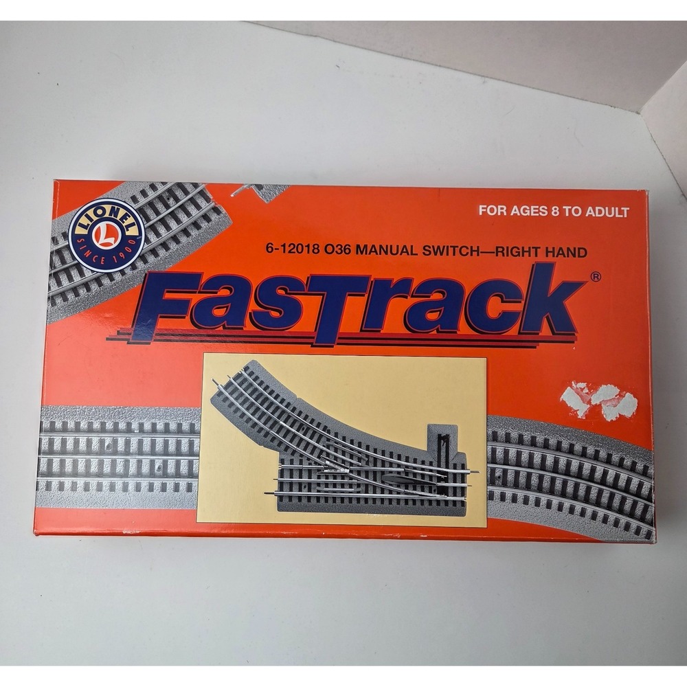 LIONEL FASTRACK 036 RIGHT HAND TRACK SWITCH turn o gauge out train 6-12018 NEW
